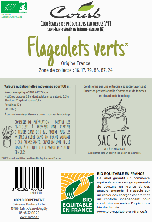 Flageolets verts bio - 2